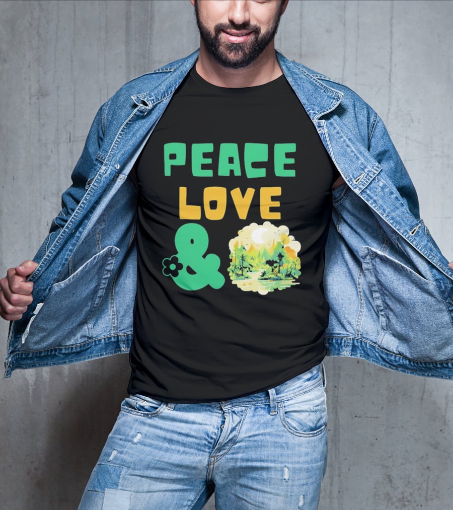 Peace Love And Nature Scenic Forest Scene T-Shirt