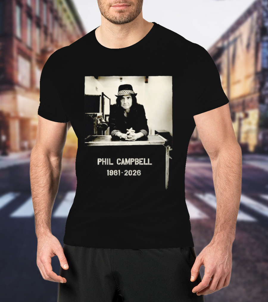 Phil Campbell 1961 2026 Retro Style Musician Hat Fashion T-Shirt