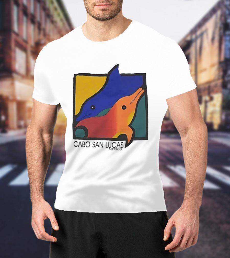 Cabo San Lucas Dolphin Colorful Art Mexico T-Shirt