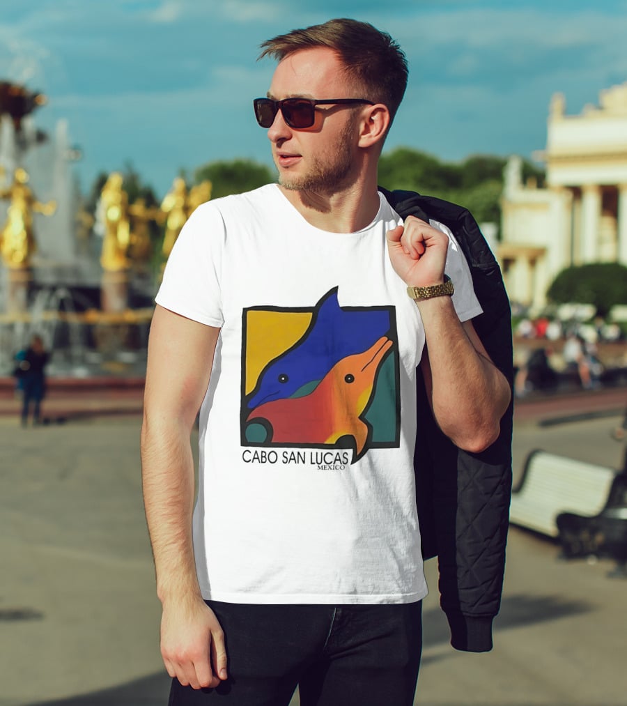 Cabo San Lucas Dolphin Colorful Art Mexico T-Shirt