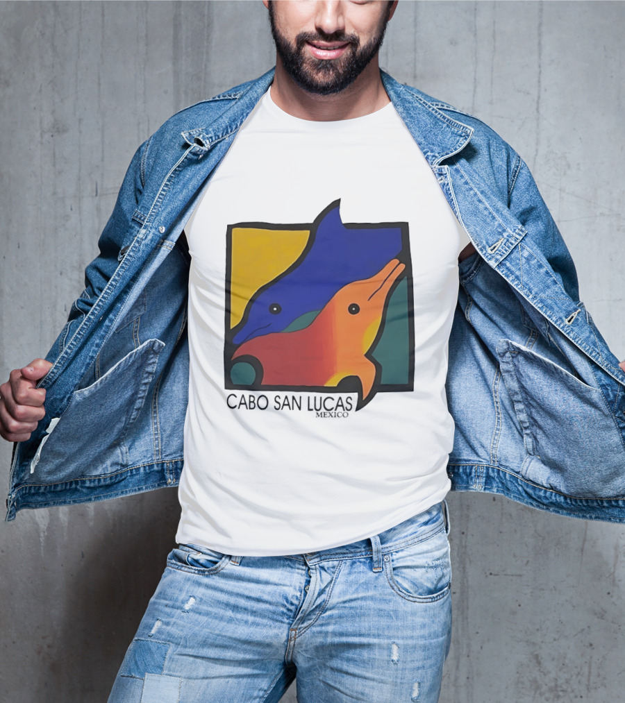 Cabo San Lucas Dolphin Colorful Art Mexico T-Shirt