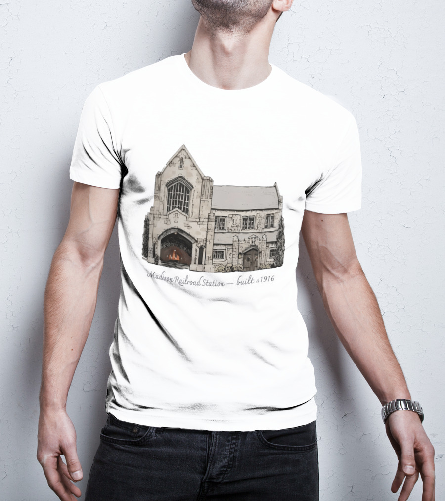 Madison Railroad Station Built 1916 Classic Architecture T-Shirt