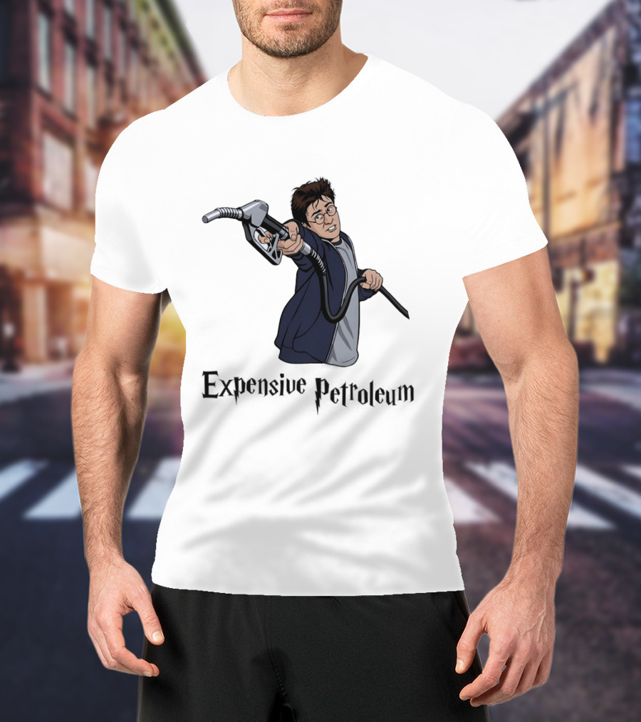 Expensive Petroleum Man Holding Gas Pump Nozzle T-Shirt