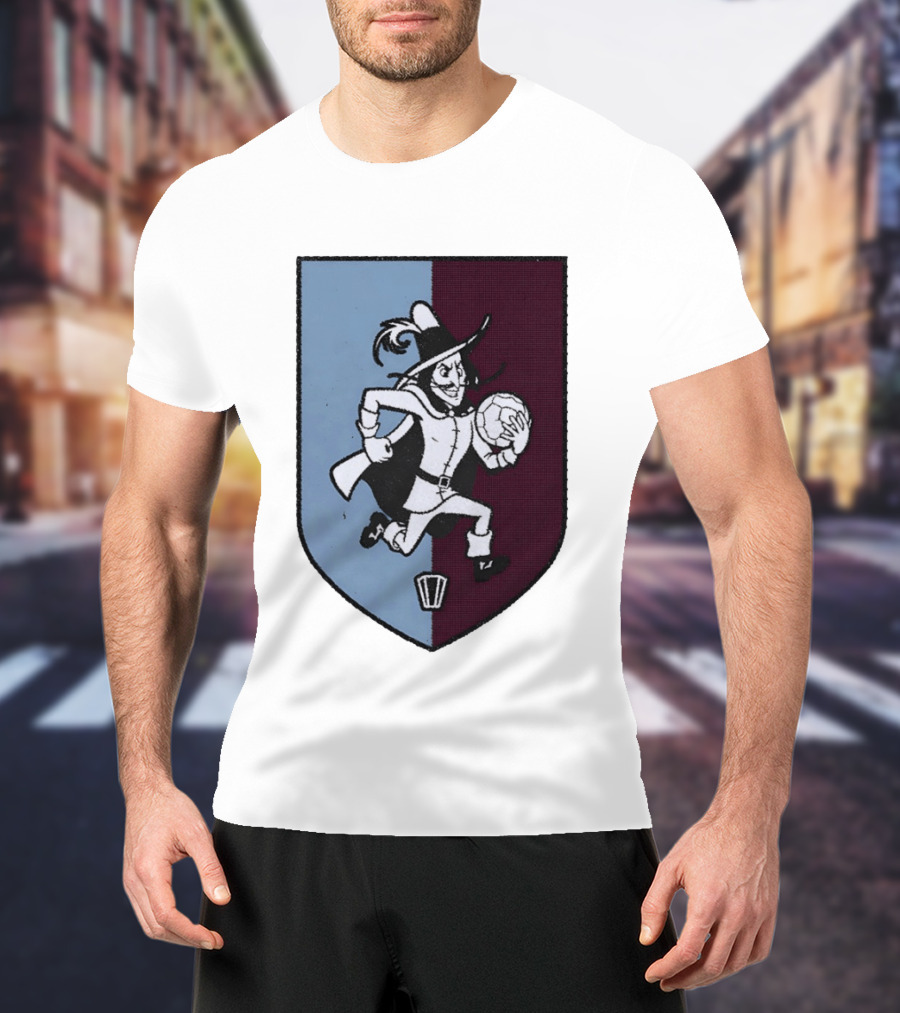 The Villan Football Mascot With Ball And Shield T-Shirt