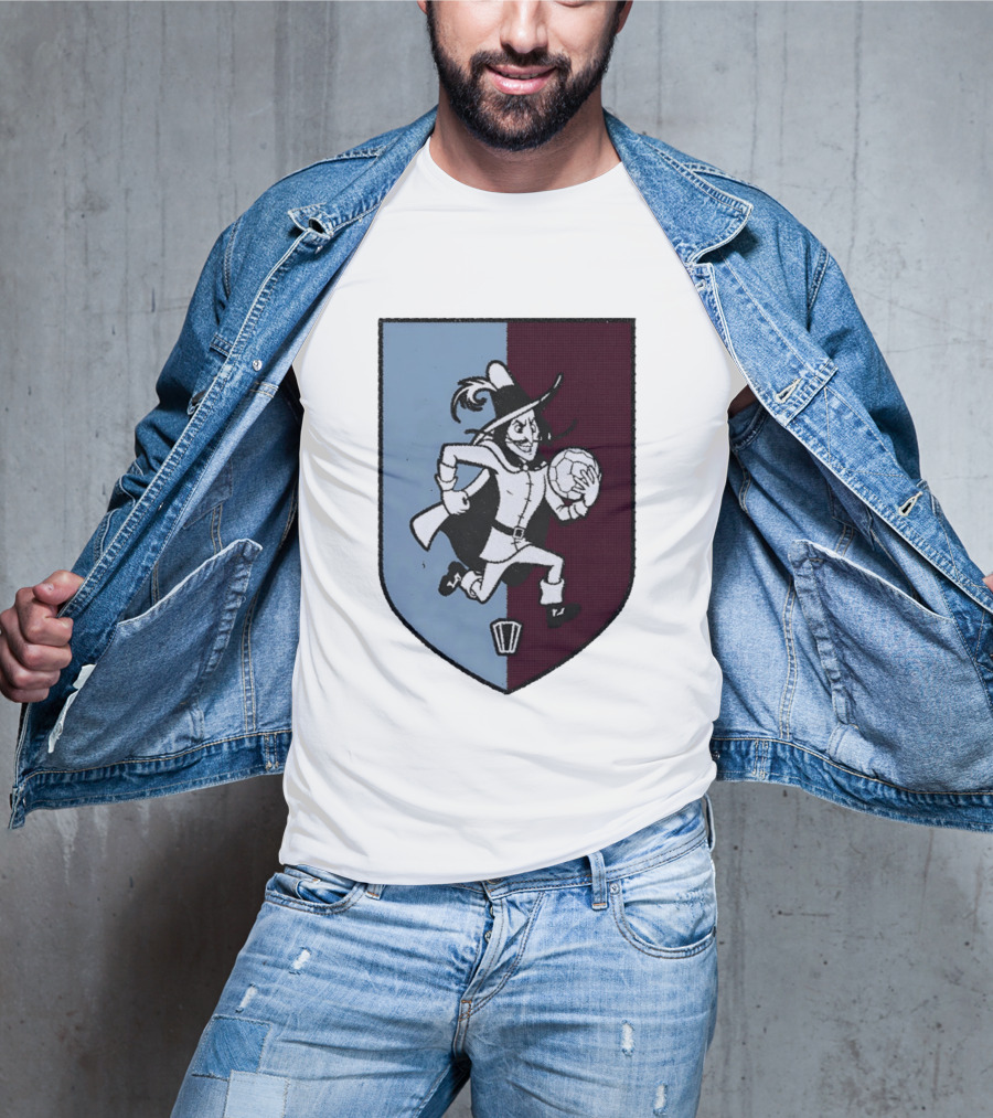 The Villan Football Mascot With Ball And Shield T-Shirt
