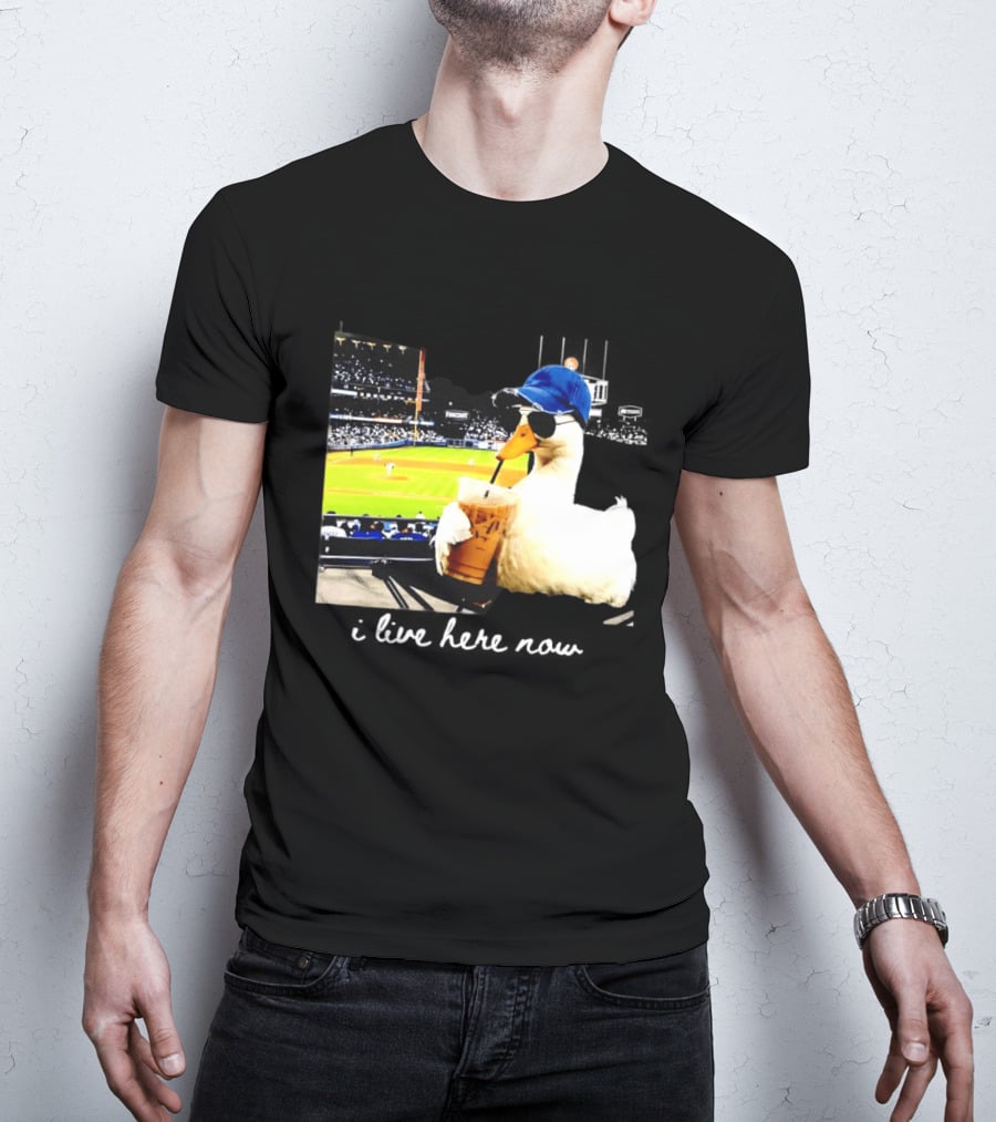 I Live Here Now Goose Ballfield Travel Baseball Softball Tournament T-Shirt