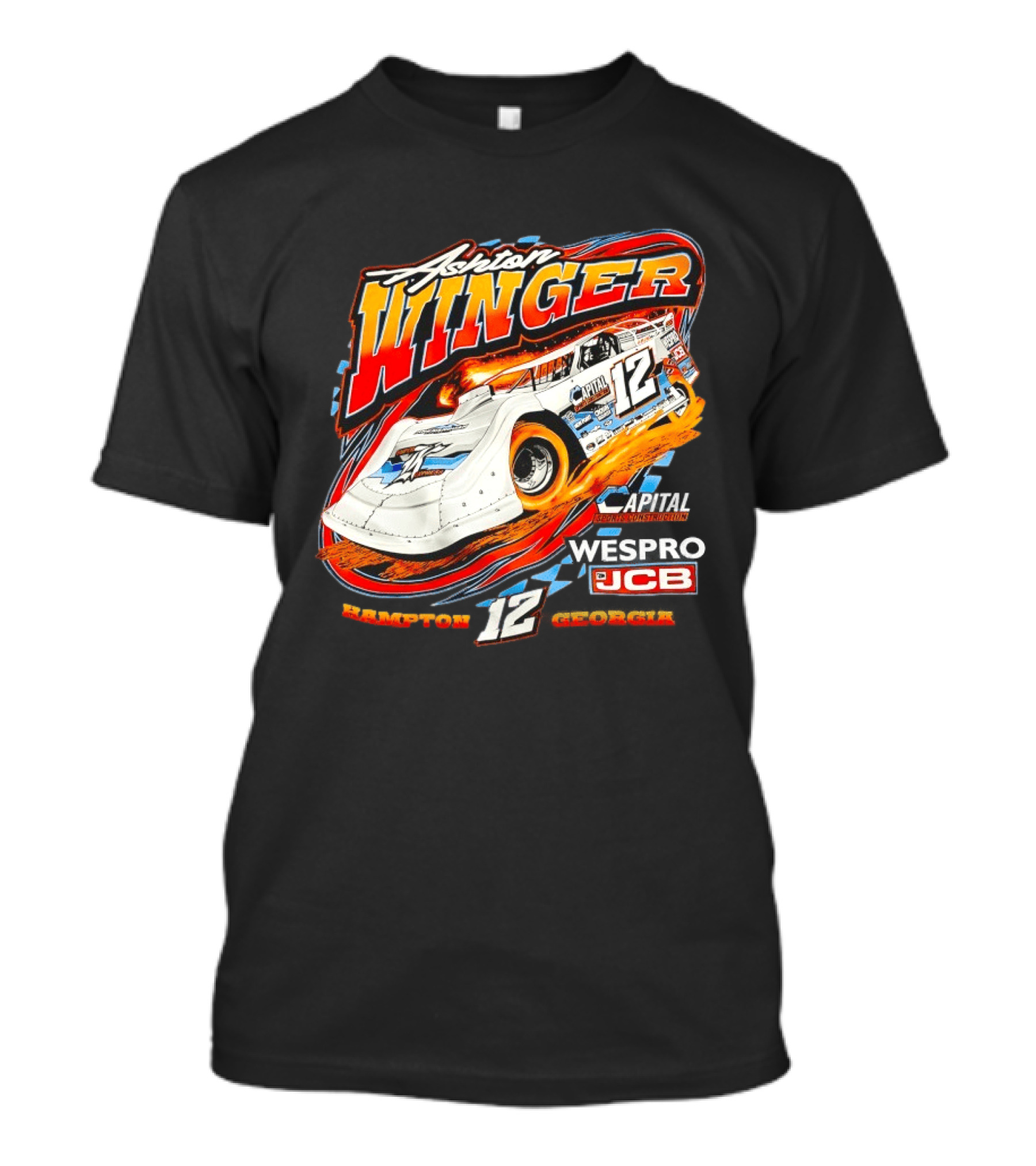 Ashton Winger Racing Capital Sports Construction Hampton Georgia 12 Car Wespro JCB T-Shirt