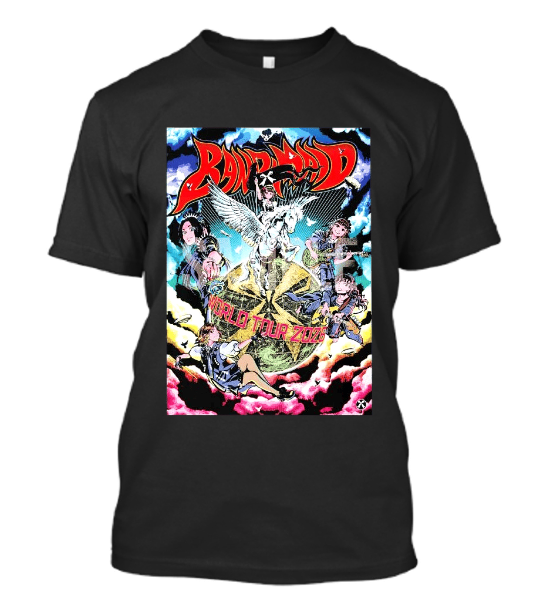 Band Maid World Tour 2026 Anime Style Pegasus T-Shirt