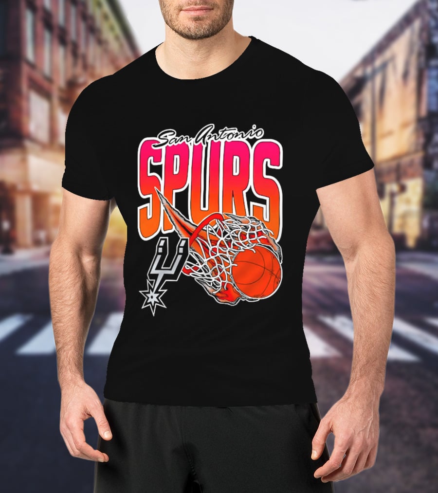 San Antonio Spurs Basketball 2026 Fireball Net T-Shirt
