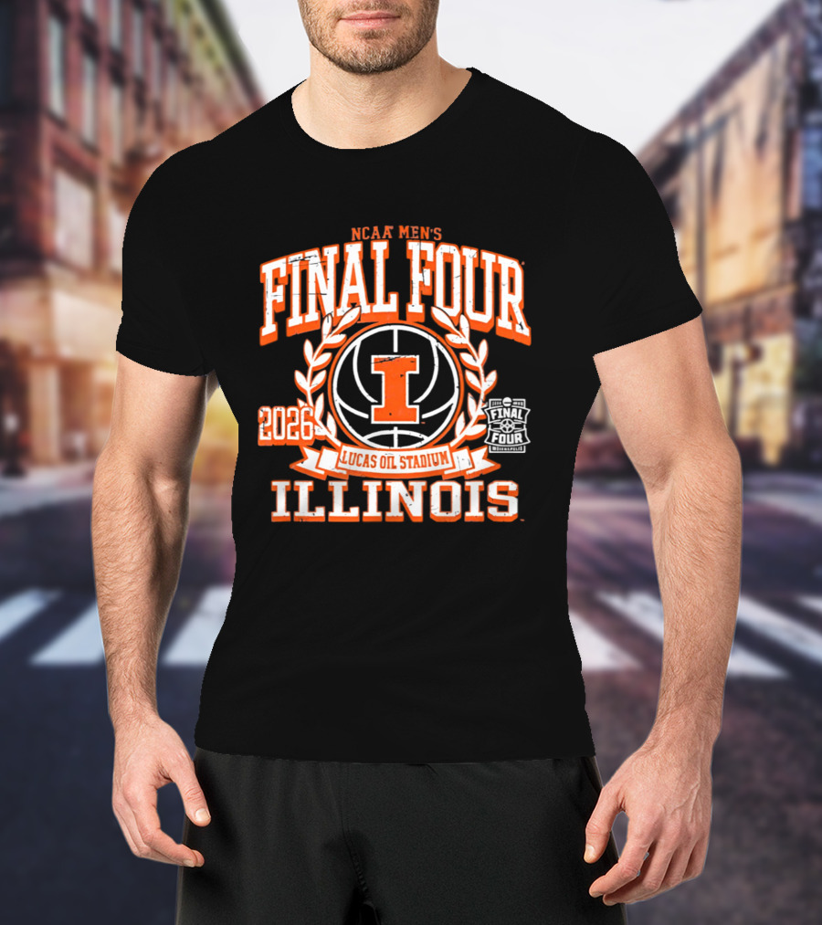 Illinois NCAA Men's Basketball Final Four 2026 Lucas Oil Stadium T-Shirt
