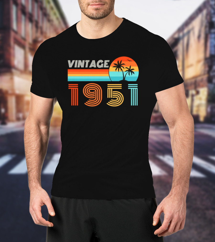 Vintage 1951 Palm Sunset Retro Seventies T-Shirt