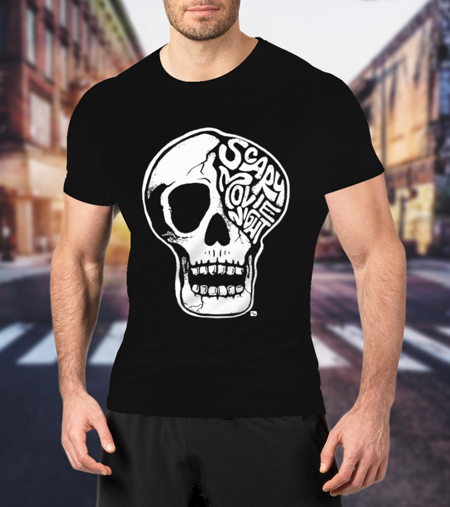 Skull Scary Movie Night Halloween Skull T-Shirt