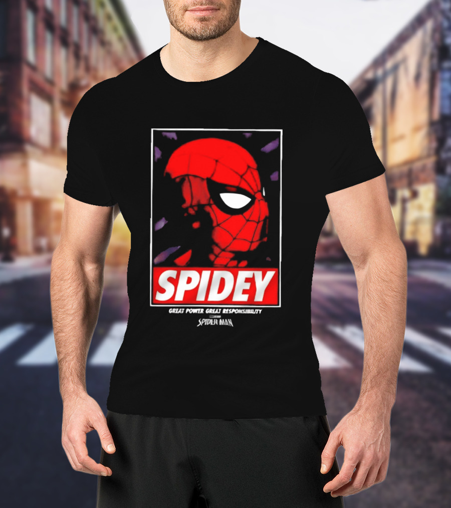 SPIDEY Great Power Great Responsibility Spider Man T-Shirt