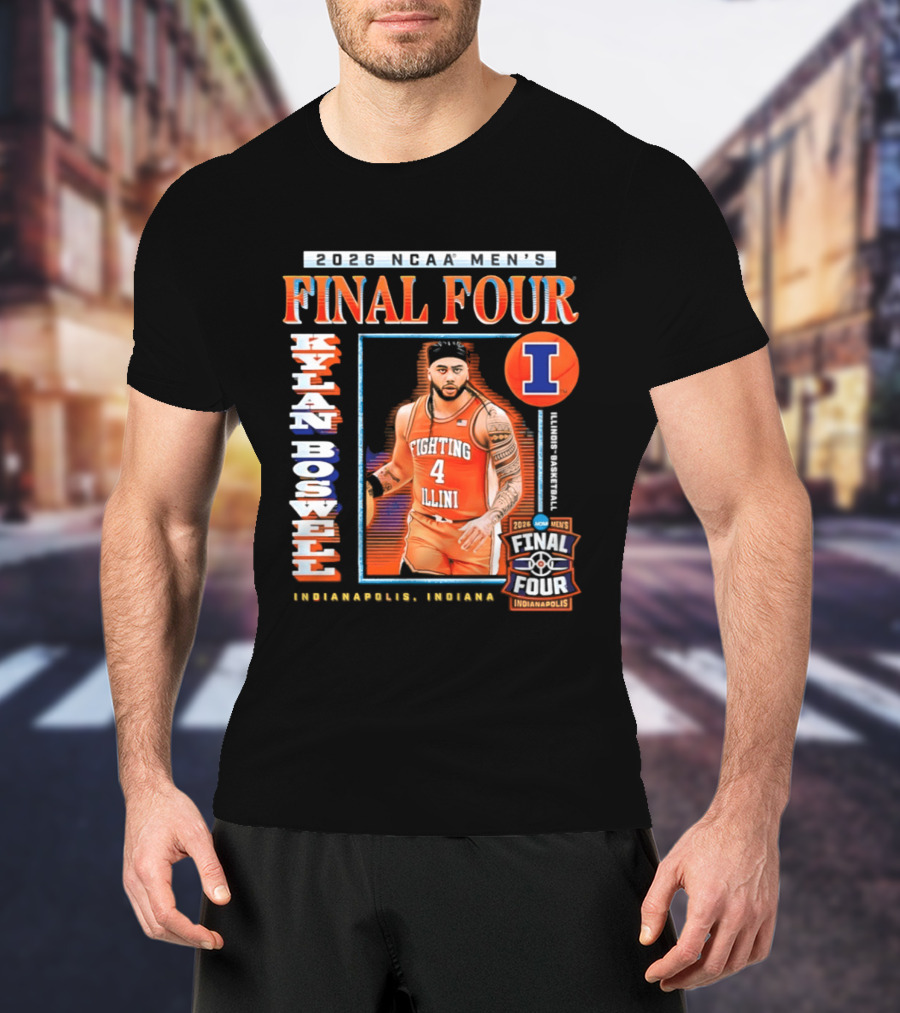 Kylan Boswell 2026 NCAA Men's Final Four Illinois Fighting Illini Basketball Indianapolis T-Shirt