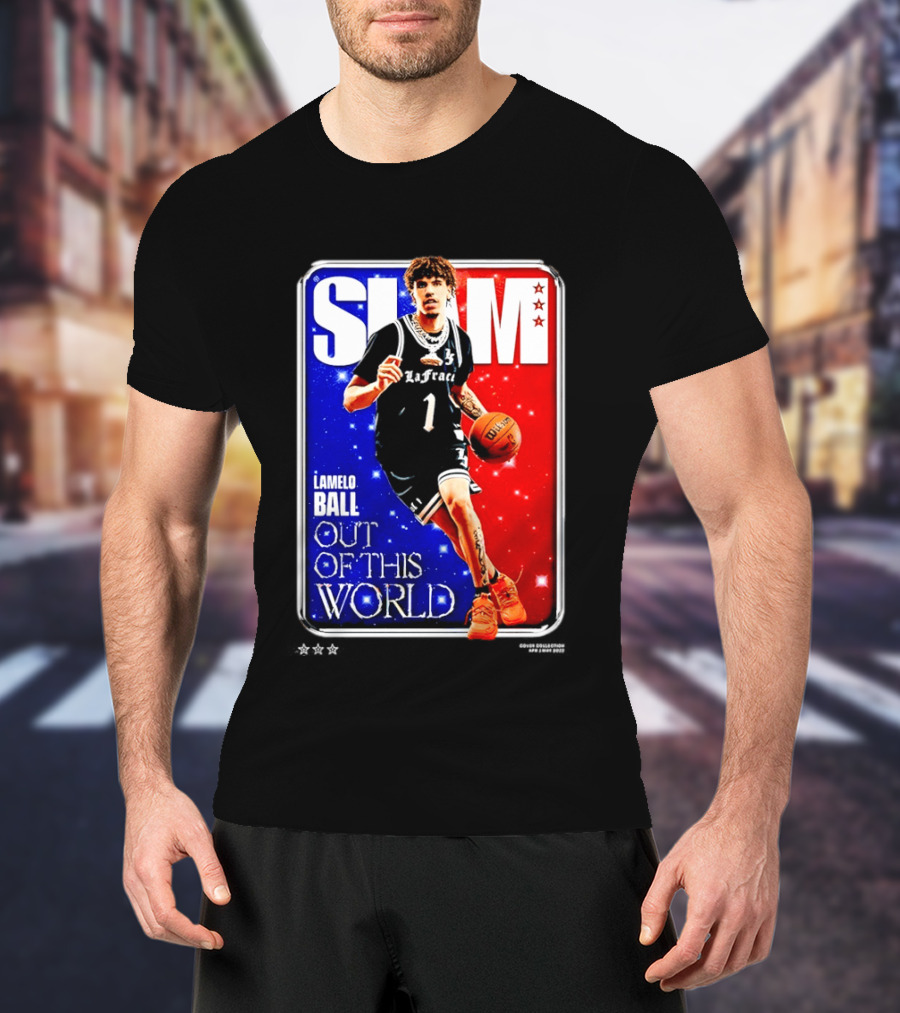 SLAM Cover LaMelo Ball 1 Charlotte Hornets Out Of This World T-Shirt
