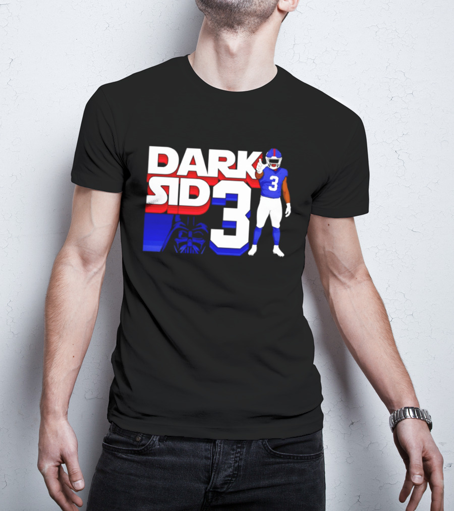 Darth Vader Star Wars Dark Side 3 New York Giants Football Player T-Shirt