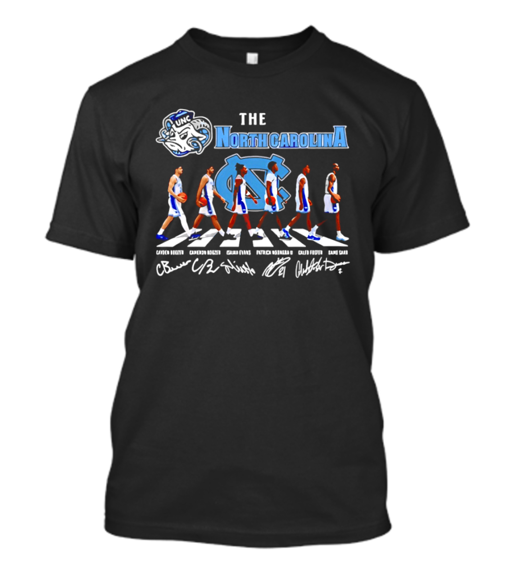 The North Carolina Tar Heels Basketball Players Abbey Road Crossing T-Shirt