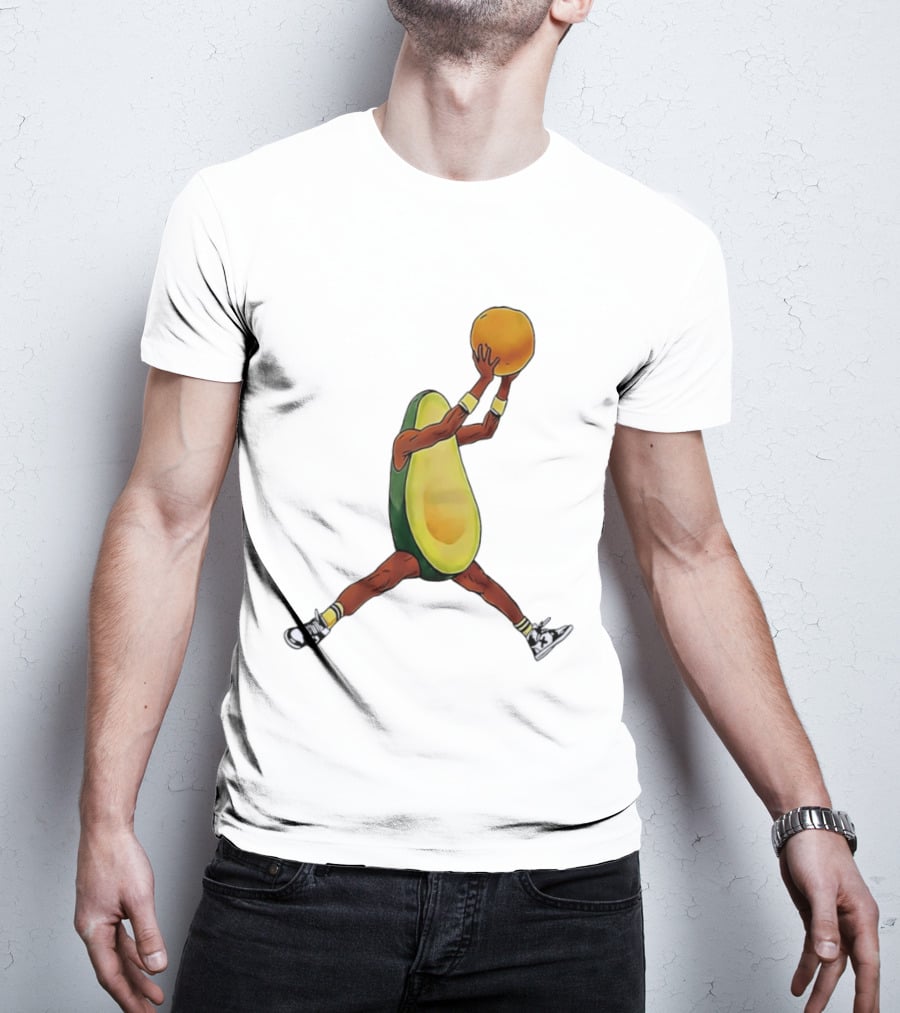 Avocado Basketball Athlete Dunking Fruit T-Shirt
