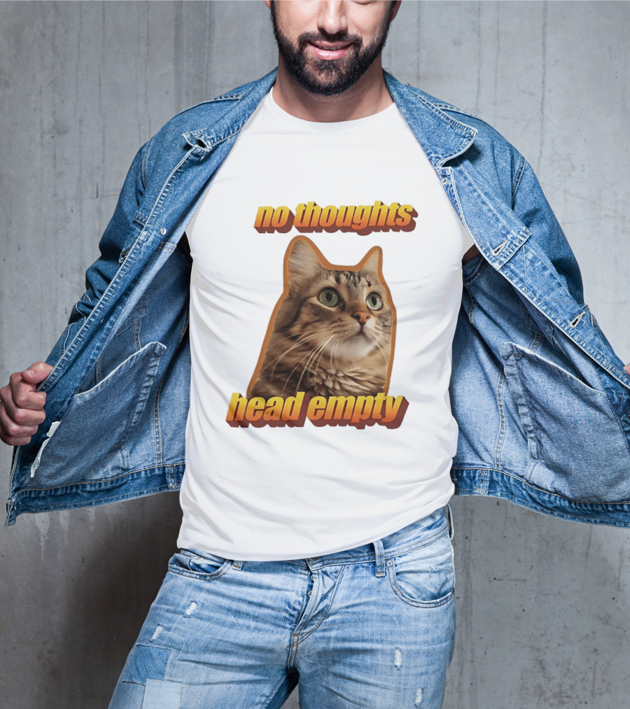 No Thoughts Head Empty Cat Meme Funny Humor T-Shirt