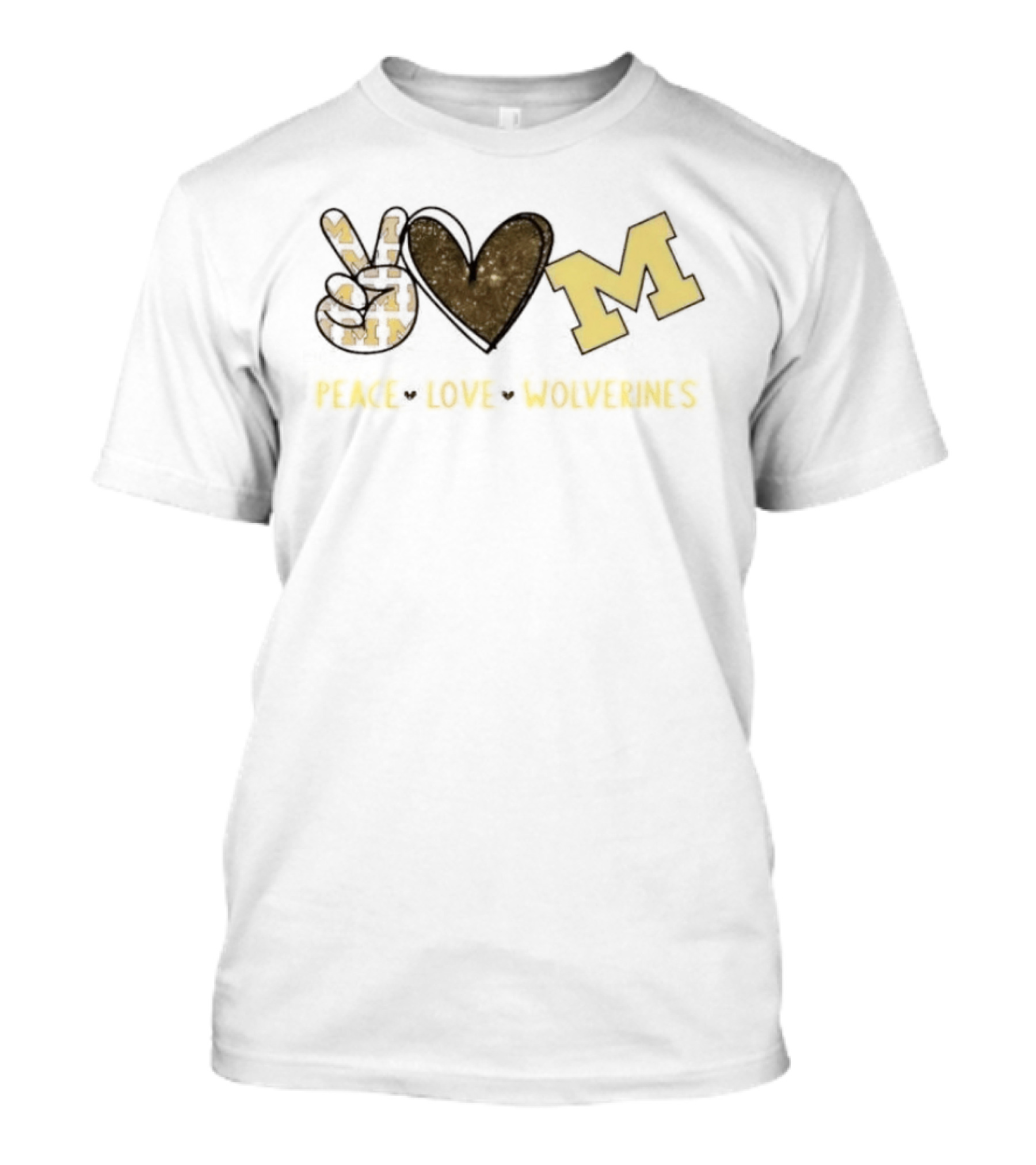 Peace Love Michigan Wolverines Iconic Team Spirit T-Shirt