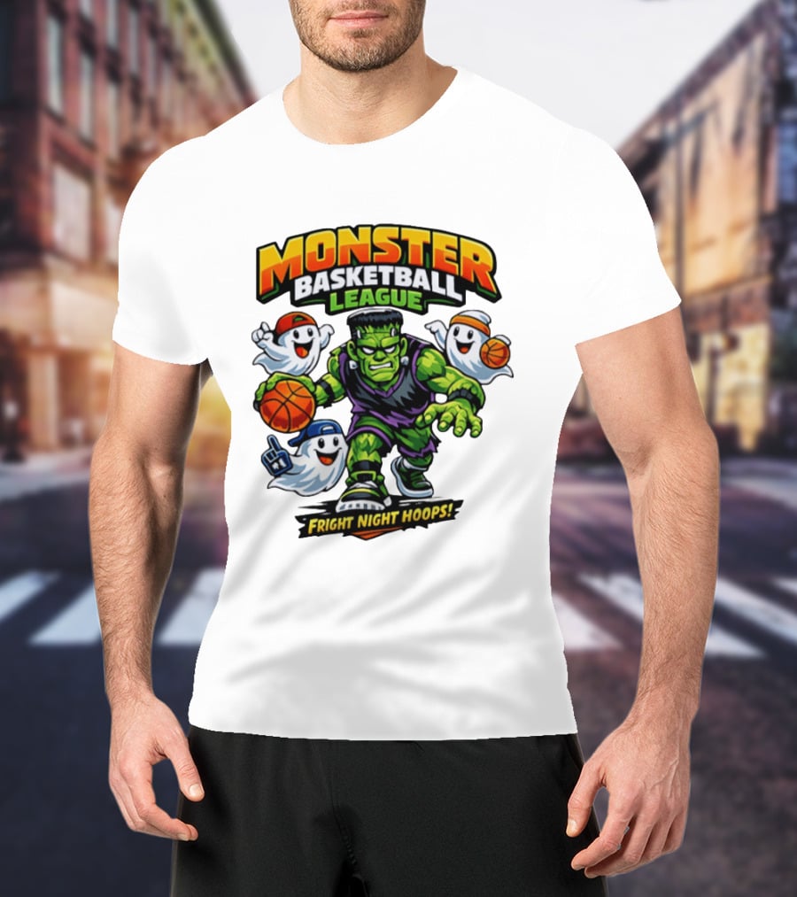 Monster Basketball League Fright Night Hoops Halloween Costume T-Shirt
