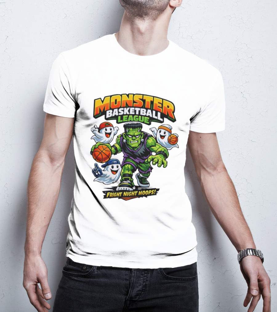 Monster Basketball League Fright Night Hoops Halloween Costume T-Shirt