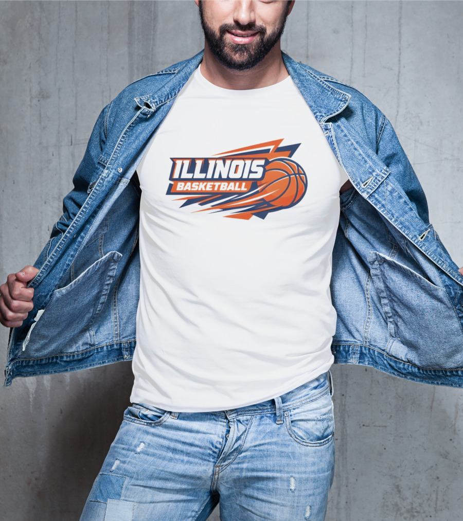 Illinois Basketball College Team Logo Sports T-Shirt