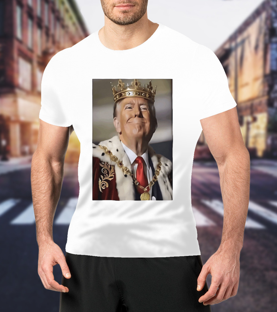 Donald Trump Crowned As King Regal Attire Red Tie Gold Crown T-Shirt