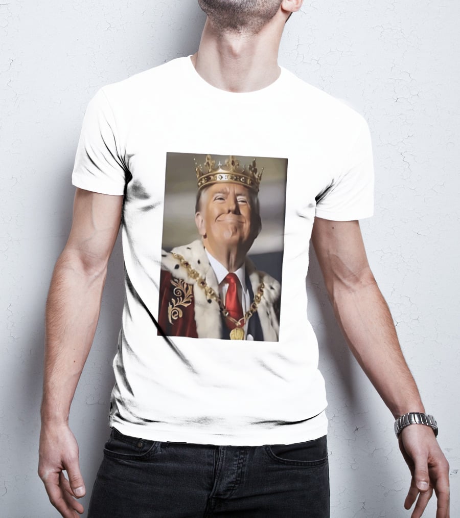 Donald Trump Crowned As King Regal Attire Red Tie Gold Crown T-Shirt