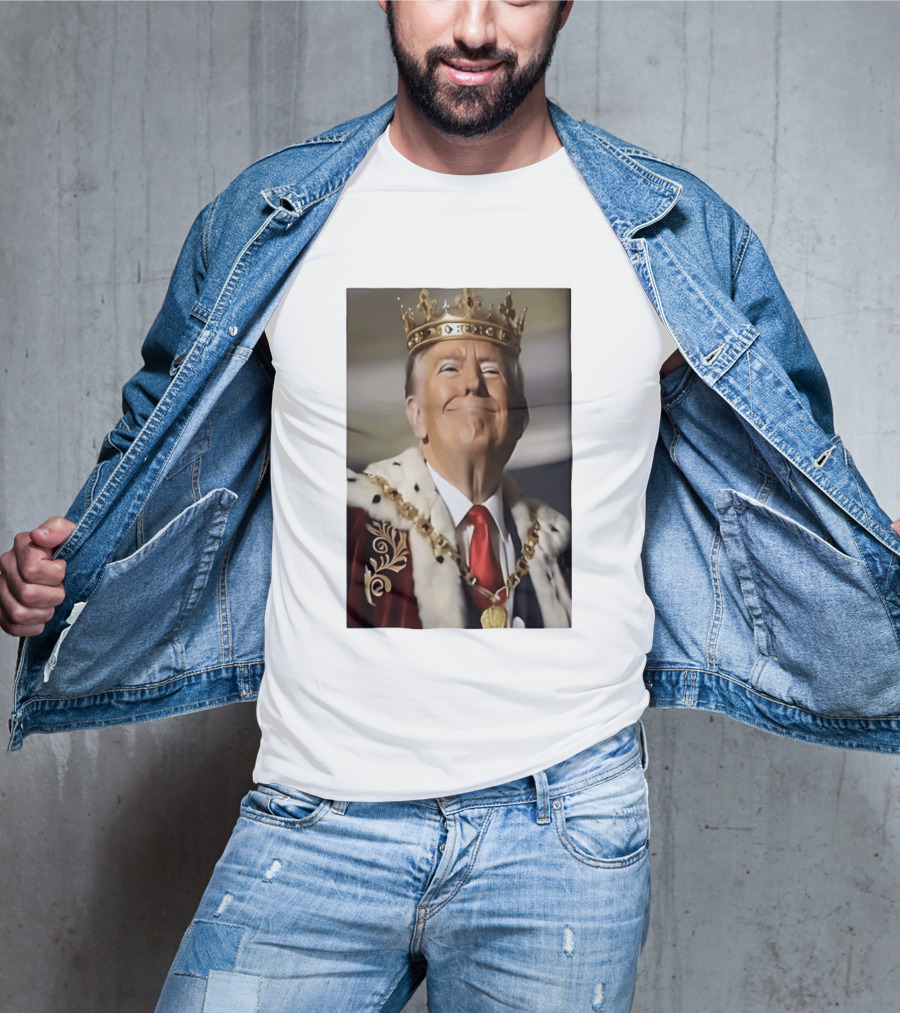 Donald Trump Crowned As King Regal Attire Red Tie Gold Crown T-Shirt