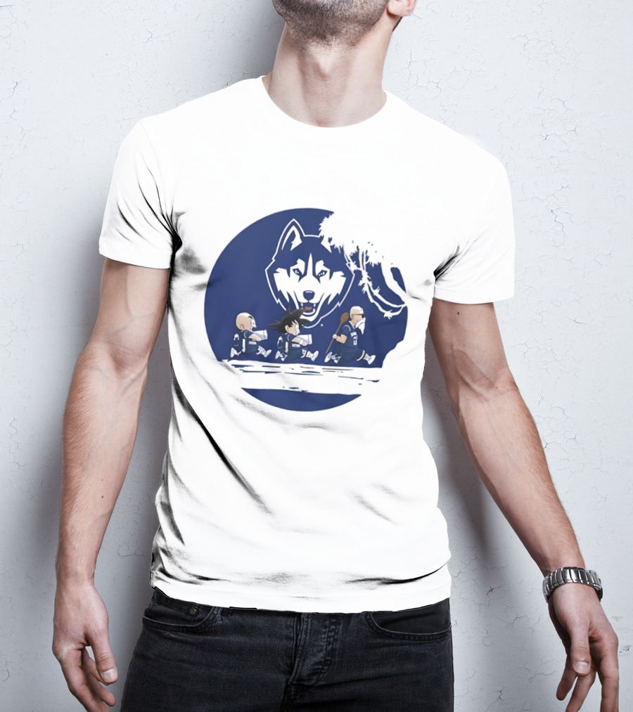 Uconn Huskies Meets Dragon Ball Characters Fusion T-Shirt