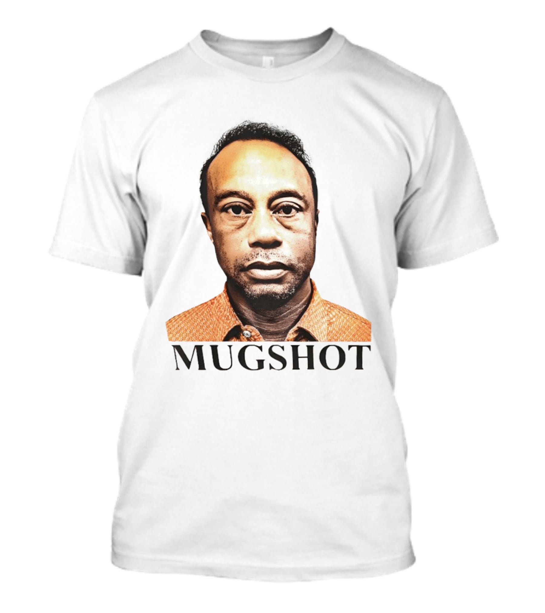 Tiger Shot Face Parody With Golf T-Shirt