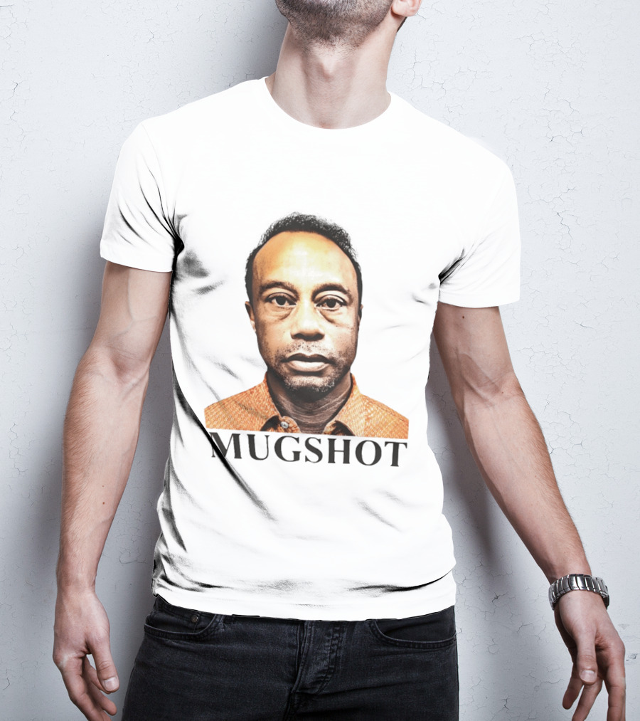 Tiger Shot Face Parody With Golf T-Shirt