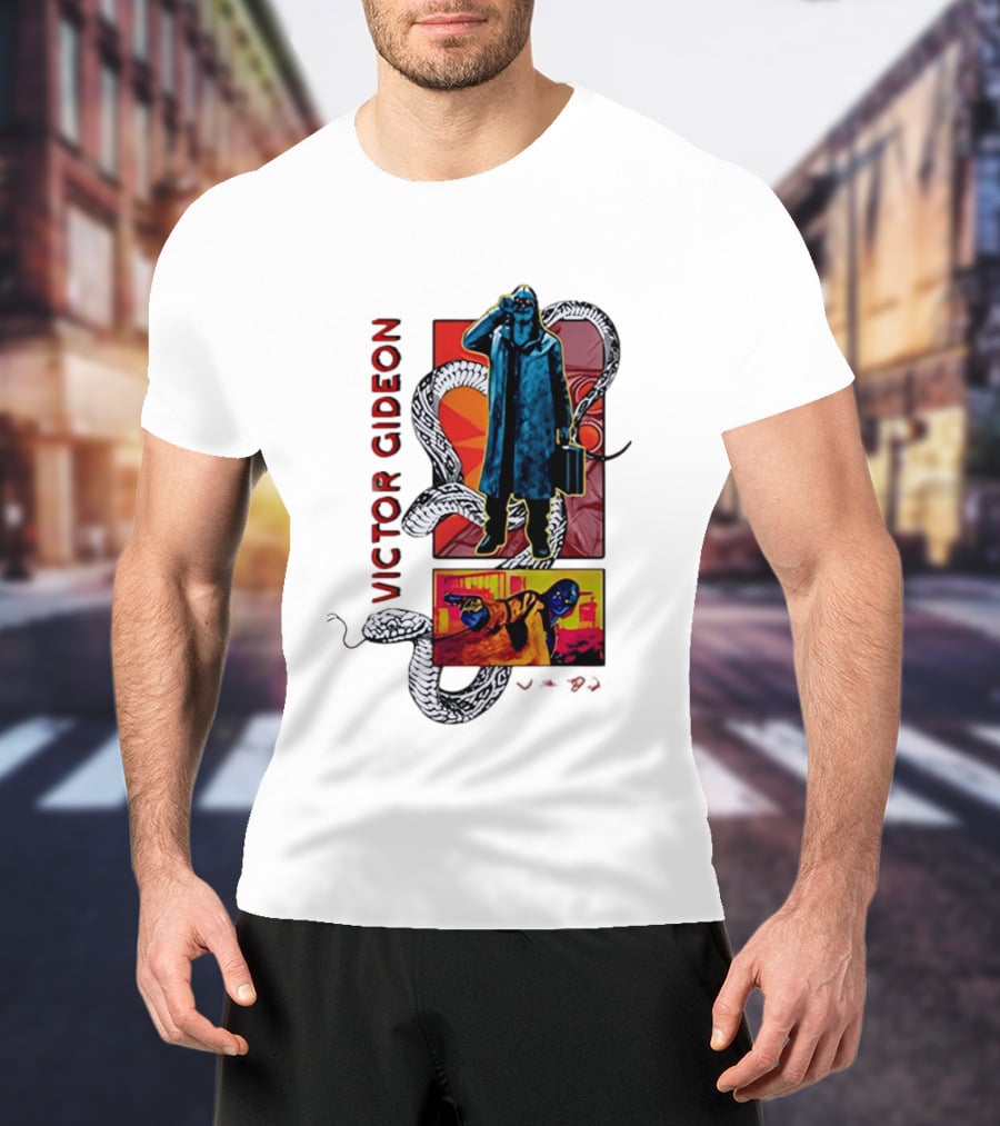 Victor Gideon Dramatic Snake And Mysterious Figures T-Shirt