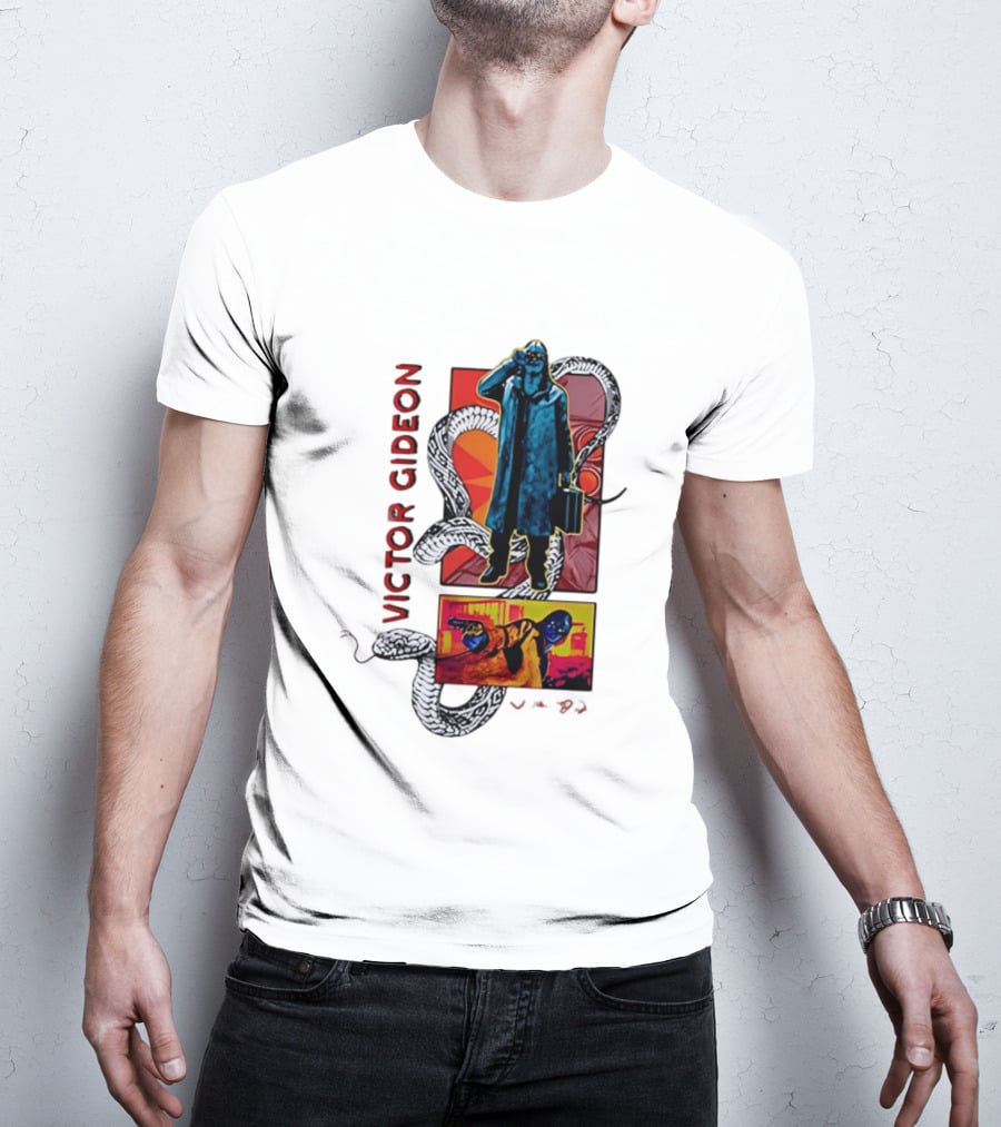 Victor Gideon Dramatic Snake And Mysterious Figures T-Shirt