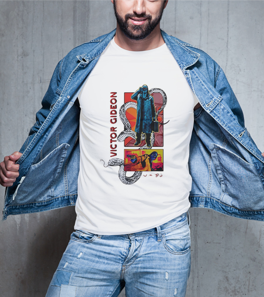 Victor Gideon Dramatic Snake And Mysterious Figures T-Shirt