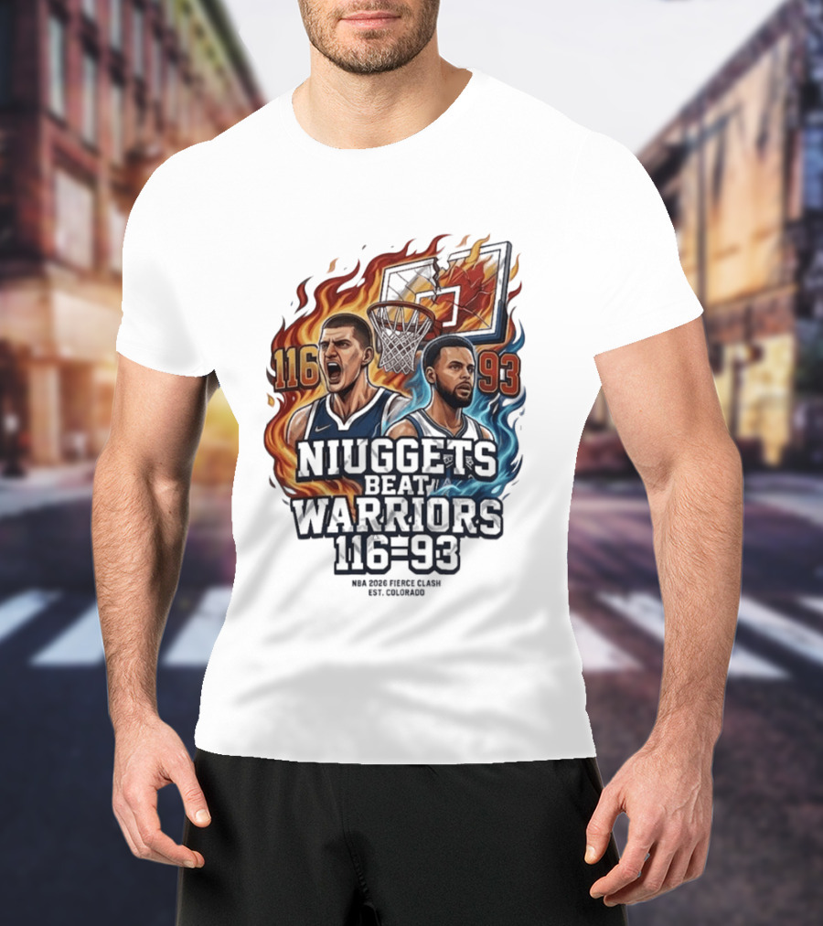 Nuggets Beat Warriors 116 93 NBA 2026 Basketball Matchup T-Shirt