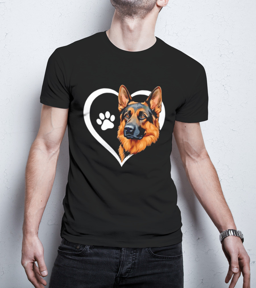 German Shepherd Heart Paw T-Shirt