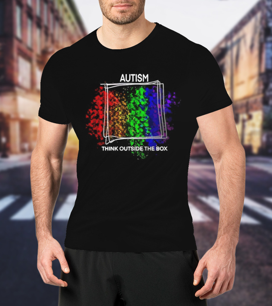 Autism Spectrum Puzzle Think Outside The Box Colorful Awareness T-Shirt