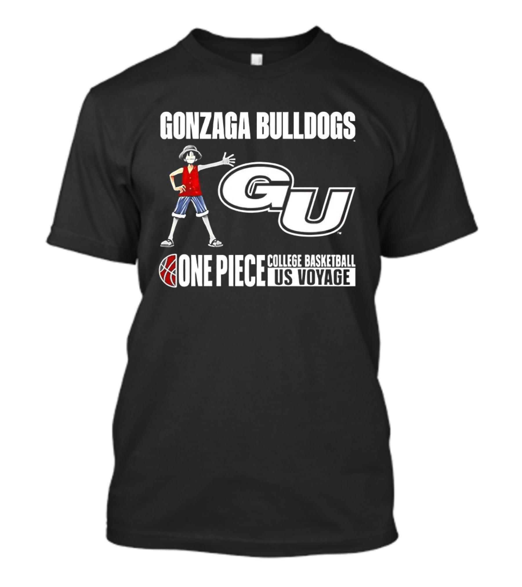 Gonzaga Bulldogs GU One Piece Luffy College Basketball US Voyage T-Shirt