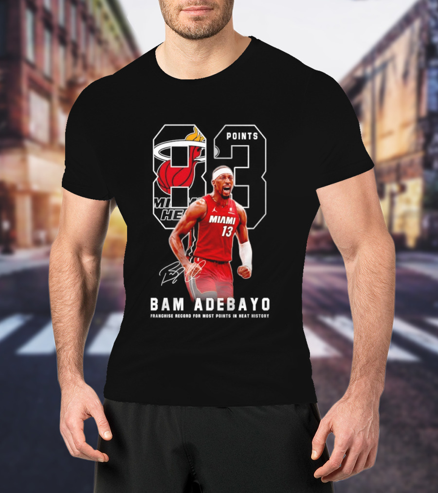 Bam Adebayo Miami Heat 13 Franchise Record Most Points In History T-Shirt