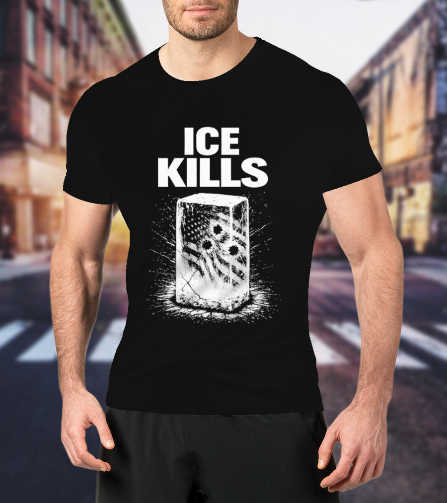 ICE KILLS American Flag Gun Control T-Shirt