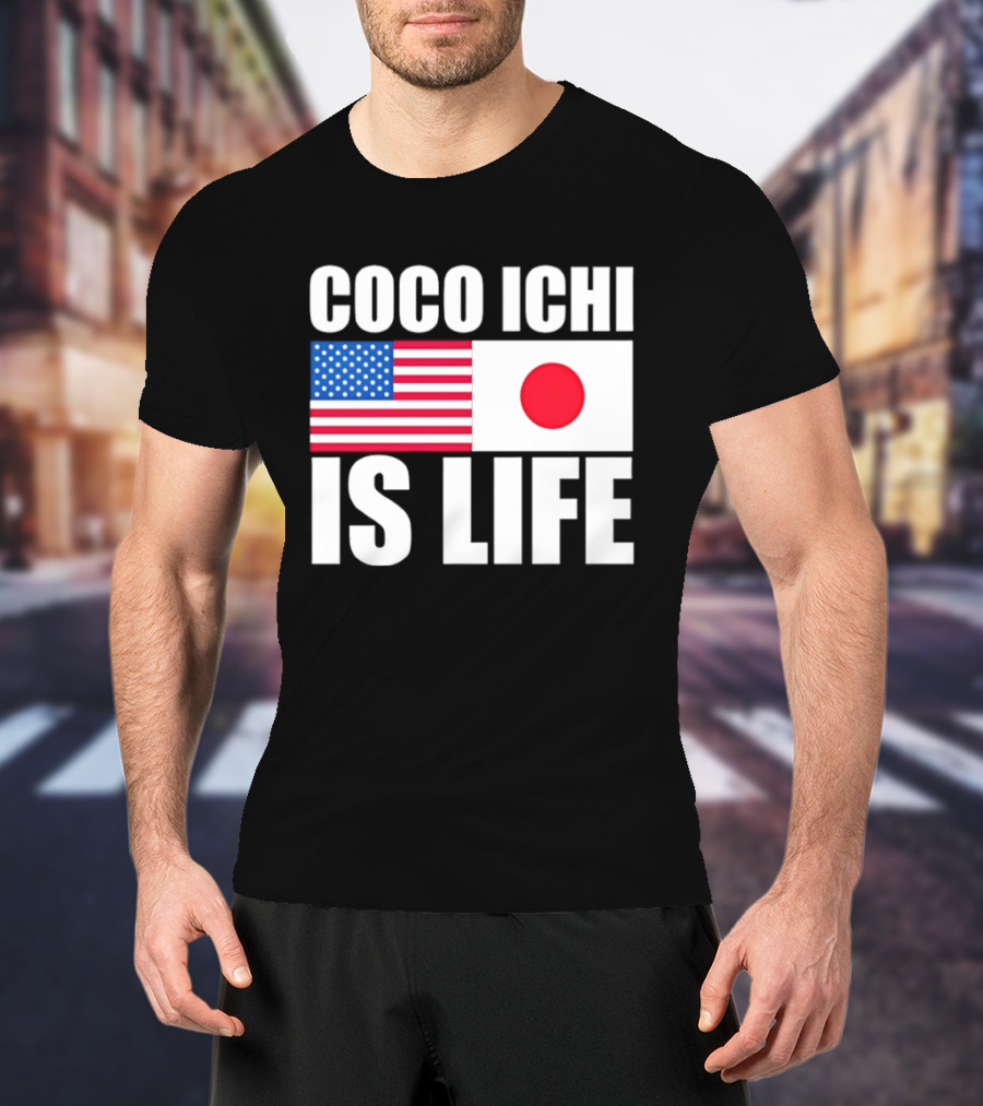 Coco Ichi Is Life USA And Japan Flag T-Shirt