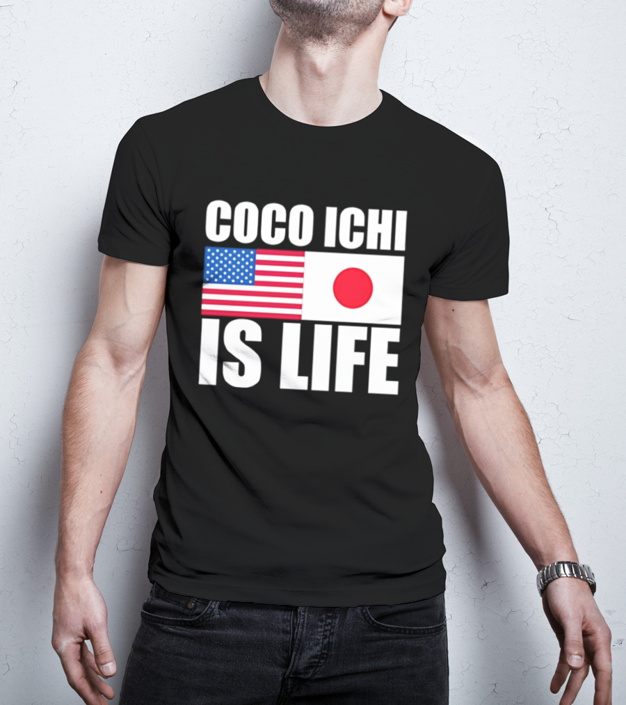 Coco Ichi Is Life USA And Japan Flag T-Shirt