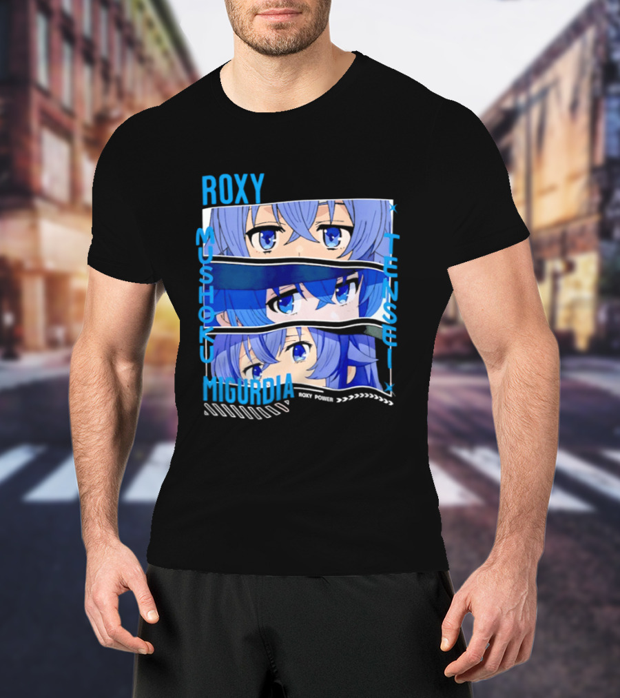 Roxy Mushoku Tensei Migurdia Anime Blue Character Eyes T-Shirt