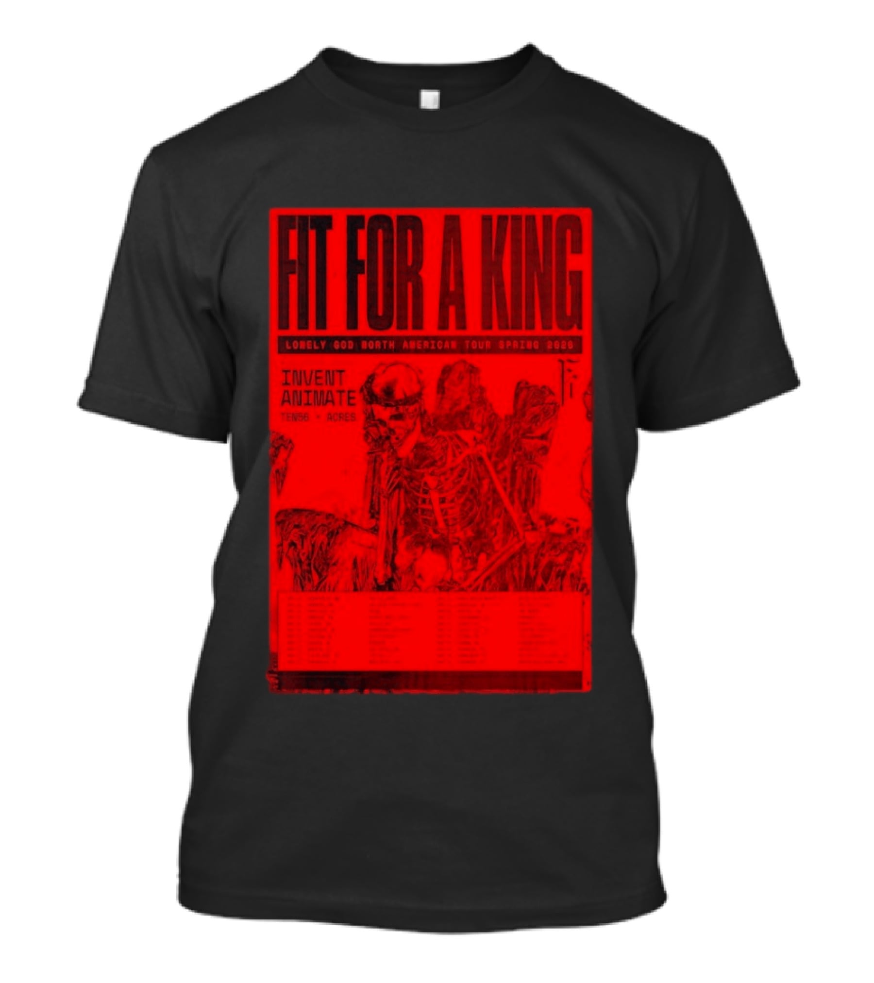 Fit For A King Lonely God North American Tour Spring 2026 Invent Animate Ten56 Acres T-Shirt