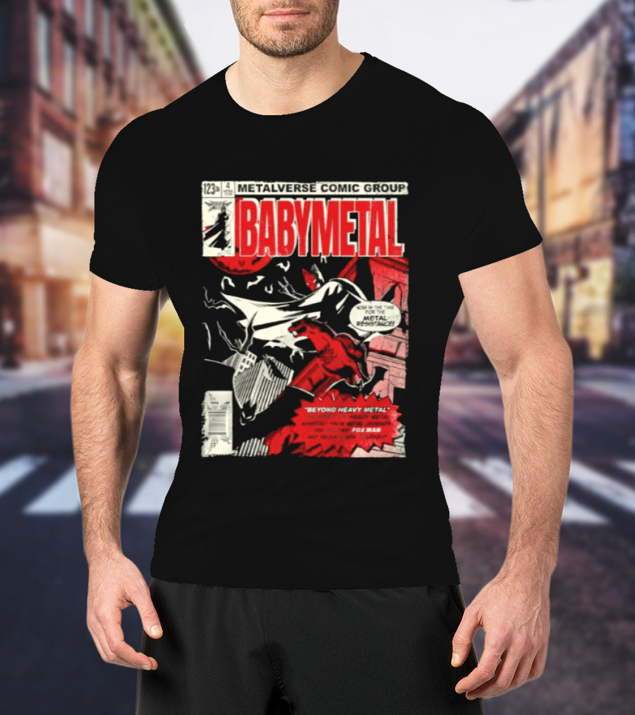 BABYMETAL Beyond Infinity Fox Man Metalverse Comic Group T-Shirt