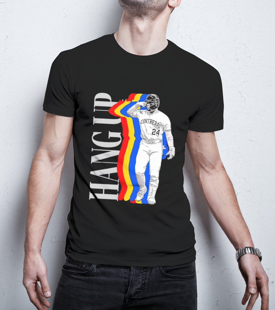 Willson Contreras 24 Hang Up Baseball Art With Colorful Stripes T-Shirt