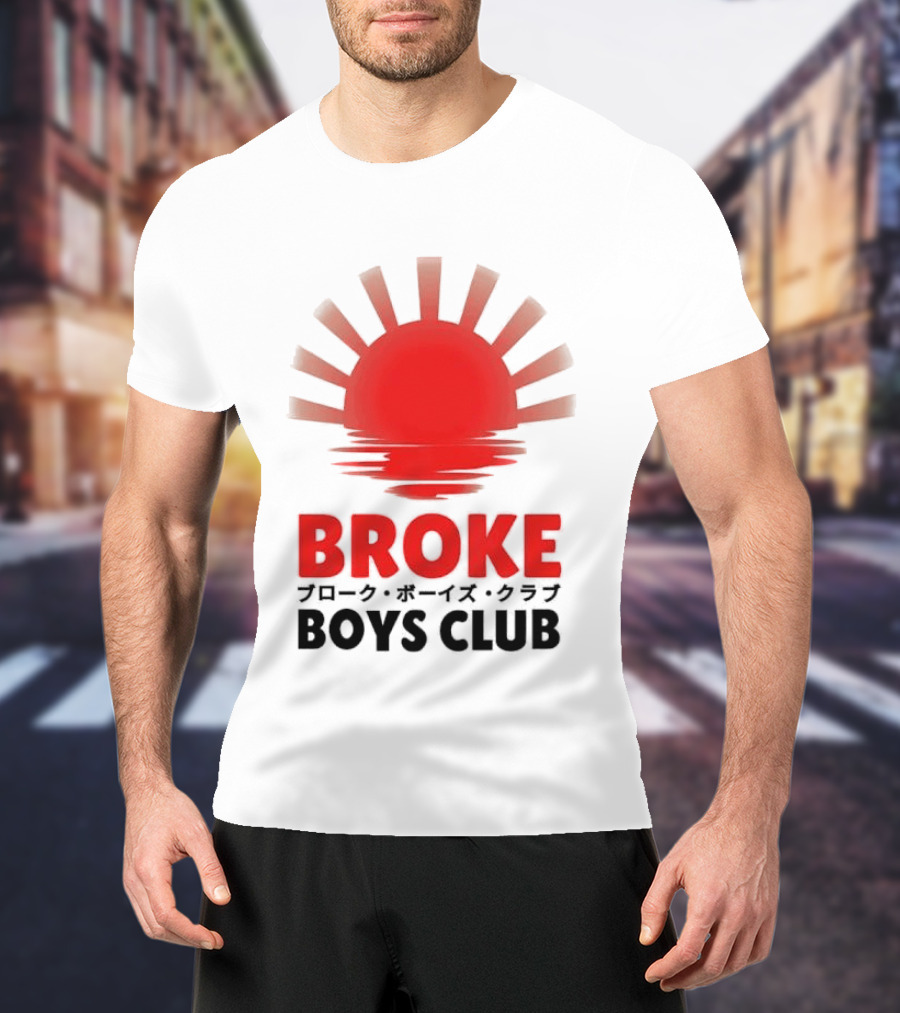 Broke Boys Club Rising Sun Graphic Red And Black T-Shirt