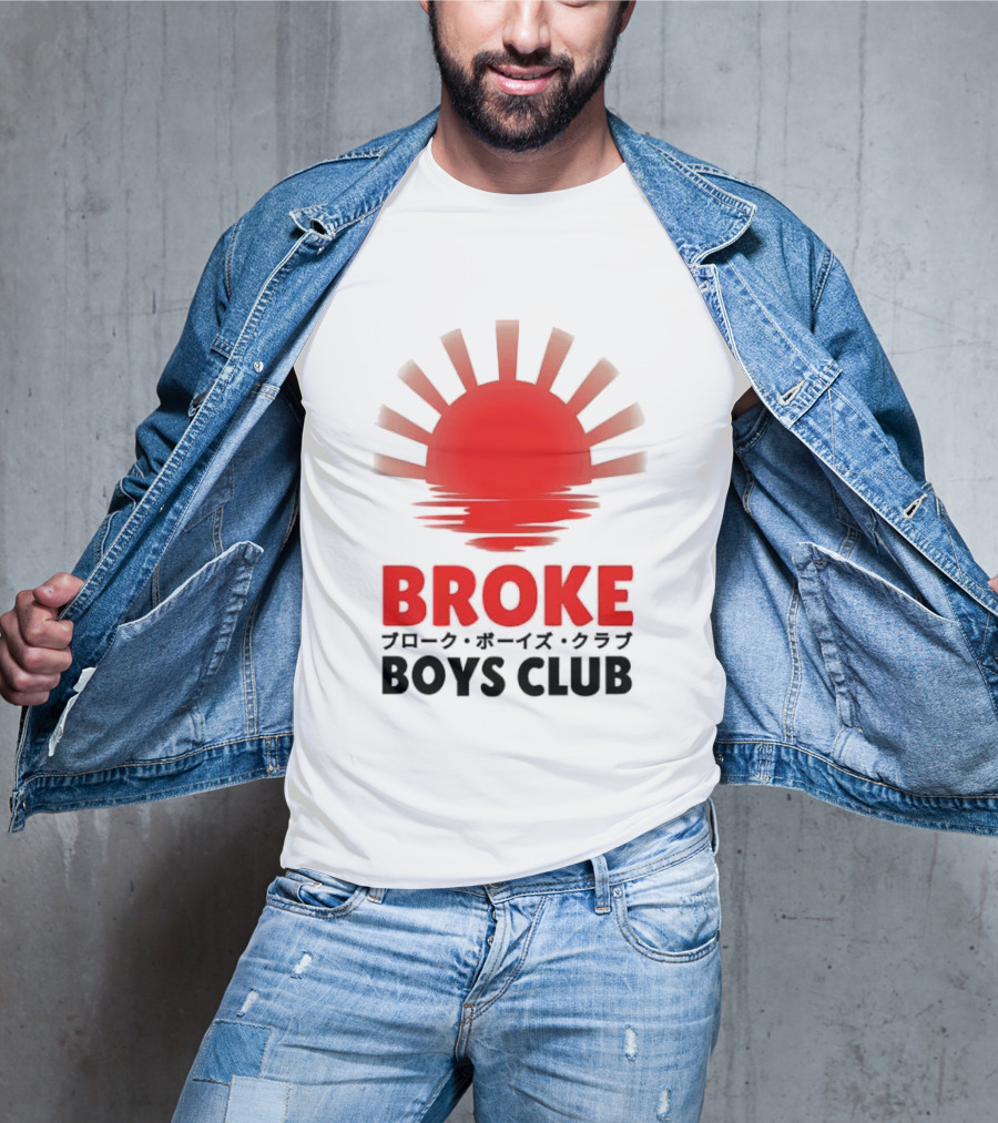 Broke Boys Club Rising Sun Graphic Red And Black T-Shirt